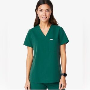 Figs XXL Green V-Neck Medical Scrub Top